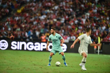 Kallang-Singapur - 28 Temmuz 2018: Lucas perez #28 oyuncu Arsenal icc2018 paris saint-Alman Ulusal Stadyumu'nda, Singapur karşı arsenal arasında sırasında eylem