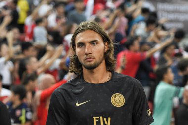 Kallang-Singapur-28 Haziran 2018: PSG 'nin icc2018' de Paris Saint-Alman Ulusal Stadyumu, Singgapur 'daki cephaneliğe karşı oynadığı oyun.