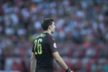 Kallang-Singapur - 28 Temmuz 2018: Emiliano martinez #26 oyuncu göt