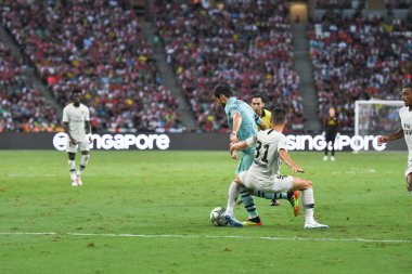 Kallang-Singapur-28 Haziran 2018: Henrikh mkhitaryan # 7 cephanelik oyuncusu icc2018 'de Paris Saint-Almanya' daki ulusal stadyumdaki Cephanelik Arsenal maçında