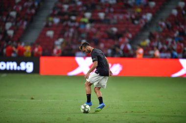 Kallang-Singapur-28 Haziran 2018: PSG 'nin icc2018' de Paris Saint-Alman Ulusal Stadyumu, Singgapur 'daki cephaneliğe karşı oynadığı oyun.