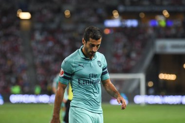 Kallang-Singapur-28 Haziran 2018: Henrikh mkhitaryan # 7 cephanelik oyuncusu icc2018 'de Paris Saint-Almanya' daki ulusal stadyumdaki Cephanelik Arsenal maçında