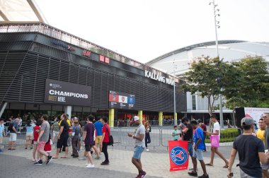 Kallang-Singapur - 28 Temmuz 2018: icc2018 paris saint-Alman Ulusal Stadyumu'nda, Singapur karşı arsenal arasında daha önce bilinmeyen hayranları