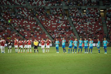 Kallang-Singapur - 26 Temmuz 2018: oyuncu icc2018 de Fenerbahçe Singapur Ulusal Stadyumu'nda karşı arsenal arasında sırasında eylem
