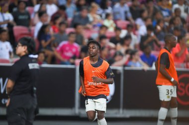 Kallang-Singapur-28 Haziran 2018: PSG 'nin icc2018' de Paris Saint-Alman Ulusal Stadyumu, Singgapur 'daki cephaneliğe karşı oynadığı oyun.