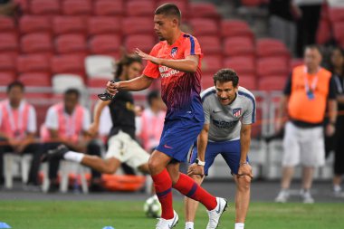 Kallang-Singapur - 30 jul 2018: Francisco montero #35 oyuncu Atletico Madrid icc2018 karşı Atletico madrid, paris saint-Alman Ulusal Stadyumu'nda, Singapur arasında sırasında sıcak