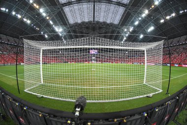 Kallang-Singapur - 30 jul 2018: amaç ve icc2018 karşı Atletico madrid, paris saint-Alman Ulusal Stadyumu'nda, Singapur arasında sırasında net