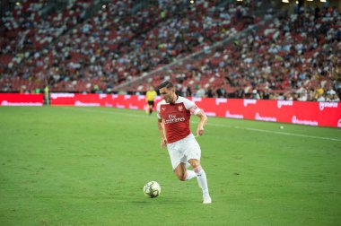 Kallang-Singapur-26Jul2018: Lucas Perez # 28 Arsenal Player in action before icc2018 to arsenal against atletico de madrid at national stadium, Singgapur