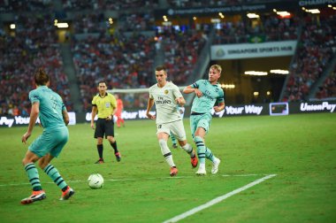Kallang-Singapur - 28 Temmuz 2018: Emile smith rowe #55 icc2018 paris saint-Alman Ulusal Stadyumu'nda, Singapur karşı arsenal arasında sırasında eylem Arsenal oyuncu