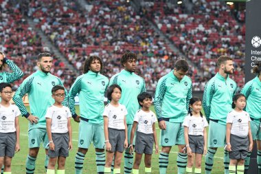 Kallang-Singapur-28 Haziran 2018: IC2018 'de Paris Saint-Alman Ulusal Stadyumu, Singapur' da cephanelik savaşı sırasında