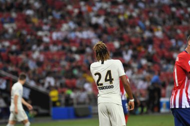 Kallang-Singapur-30Jul2018: Christopher nkunku # 24 PSG oyuncusu icc2018 'de Atletico Madrid ile Paris Saint-Alman Millî Stadyumu, Singapur