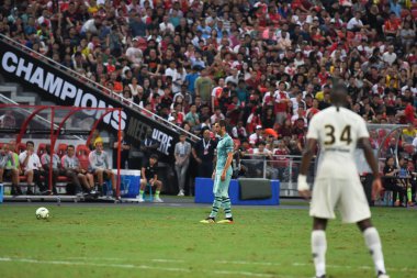 Kallang-Singapur-28 Haziran 2018: Henrikh mkhitaryan # 7 cephanelik oyuncusu icc2018 'de Paris Saint-Almanya' daki ulusal stadyumdaki Cephanelik Arsenal maçında