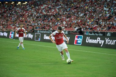 Kallang-Singapur-26Jul2018: Lucas Perez # 28 Arsenal Player in action before icc2018 to arsenal against atletico de madrid at national stadium, Singgapur
