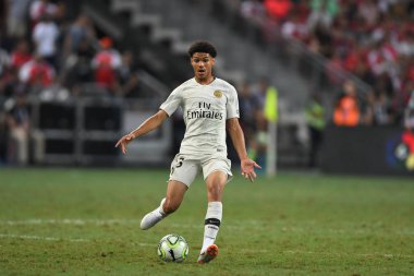 Kallang-Singapur - 28 Temmuz 2018: Alexandre fressange #43 oyuncu Psg sırasında icc2018 paris saint-Alman Ulusal Stadyumu'nda, Singapur karşı arsenal arasında eylem