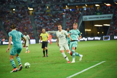 Kallang-Singapur - 28 Temmuz 2018: Emile smith rowe #55 icc2018 paris saint-Alman Ulusal Stadyumu'nda, Singapur karşı arsenal arasında sırasında eylem Arsenal oyuncu