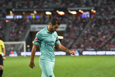 Kallang-Singapur-28 Haziran 2018: Henrikh mkhitaryan # 7 cephanelik oyuncusu icc2018 'de Paris Saint-Almanya' daki ulusal stadyumdaki Cephanelik Arsenal maçında