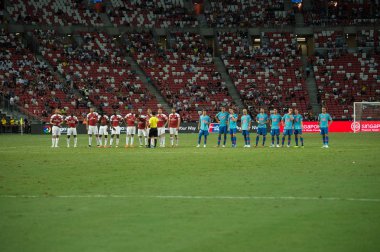Kallang-Singapur - 26 Temmuz 2018: oyuncu icc2018 de Fenerbahçe Singapur Ulusal Stadyumu'nda karşı arsenal arasında sırasında eylem