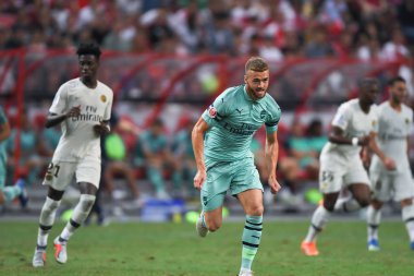 Kallang-Singapur - 28 Temmuz 2018: Calum odaları #21 oyuncu Arsenal icc2018 paris saint-Alman Ulusal Stadyumu'nda, Singapur karşı arsenal arasında sırasında eylem