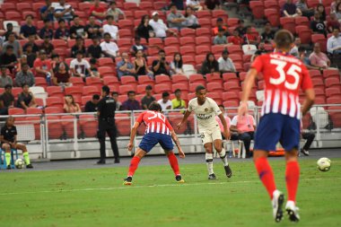 Kallang-Singapur-30Jul2018: Colin dagba # 36 PSG oyuncusu icc2018 'de Atletico Madrid ile Paris Saint-Alman Ulusal Stadyumu, Singapur' da karşı karşıya geldi.