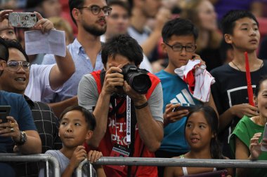 Kallang-Singapur - 30 jul 2018: eylem icc2018 karşı Atletico madrid, paris saint-Alman Ulusal Stadyumu'nda, Singapur arasında sırasında resmi fotoğrafçısı