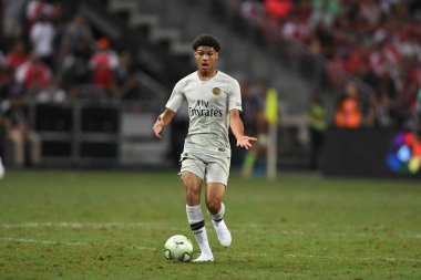 Kallang-Singapur - 28 Temmuz 2018: Alexandre fressange #43 oyuncu Psg sırasında icc2018 paris saint-Alman Ulusal Stadyumu'nda, Singapur karşı arsenal arasında eylem