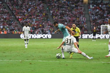 Kallang-Singapur-28 Haziran 2018: Henrikh mkhitaryan # 7 cephanelik oyuncusu icc2018 'de Paris Saint-Almanya' daki ulusal stadyumdaki Cephanelik Arsenal maçında