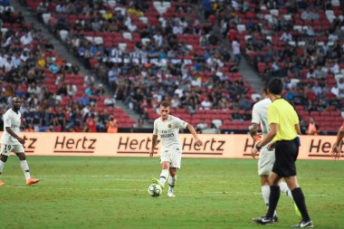 Kallang-Singapur - 30 jul 2018: Psg Marco verratti #6 oyuncu eylem sırasında icc2018 karşı Atletico madrid, paris saint-Alman Ulusal Stadyumu'nda, Singapur arasında