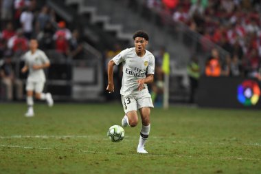 Kallang-Singapur - 28 Temmuz 2018: Alexandre fressange #43 oyuncu Psg sırasında icc2018 paris saint-Alman Ulusal Stadyumu'nda, Singapur karşı arsenal arasında eylem