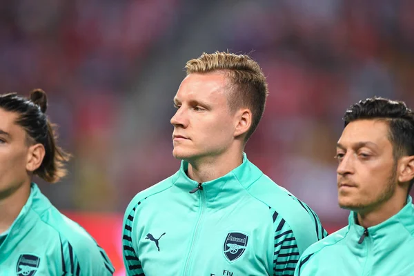 Kallang-Singapur - 28 Temmuz 2018: Bernd leno #19 oyuncu Arsenal icc2018 paris saint-Alman Ulusal Stadyumu'nda, Singapur karşı arsenal arasında sırasında eylem