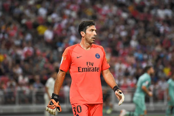 Kallang Singapour 28Juillet2018 Gianluigi Buffon Joueur Psg Action Pendant Icc2018 — Photo