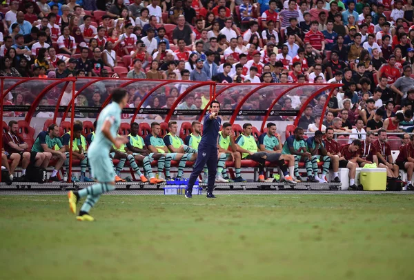 Kallang Singapur Července 2018 Unai Emery Trenér Arsenalu Akci Během — Stock fotografie