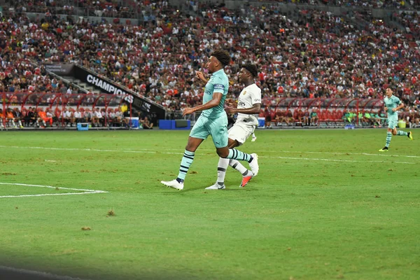 Kallang Singapur Lipca 2018 Alex Iwobi Gracz Arsenalu Akcji Podczas — Zdjęcie stockowe