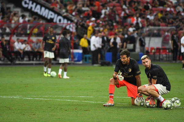 Kallang Singapour 28Juillet2018 Gianluigi Buffon Joueur Psg Action Pendant Icc2018 — Photo