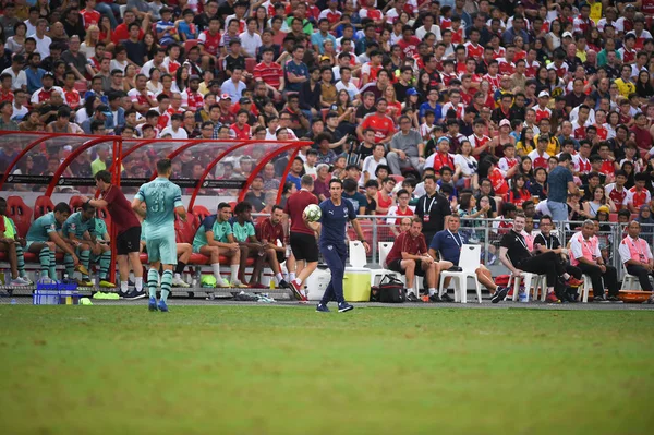 Kallang Singapur Července 2018 Unai Emery Trenér Arsenalu Akci Během — Stock fotografie