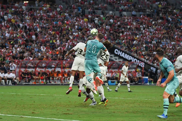 Kallang Singapore 28Jul2018 Shkodran Mustafi Jugador Arsenal Acción Durante Icc2018 —  Fotos de Stock