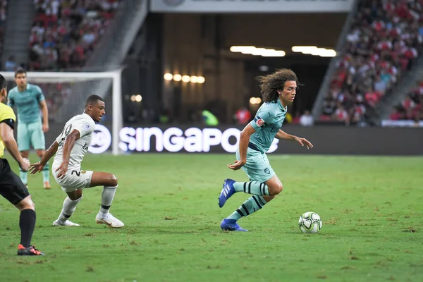 Kallang-Singapur - 28 Temmuz 2018: Matteo guendouzi #29 icc2018 paris saint-Alman Ulusal Stadyumu'nda, Singapur karşı arsenal arasında sırasında eylem Arsenal oyuncu