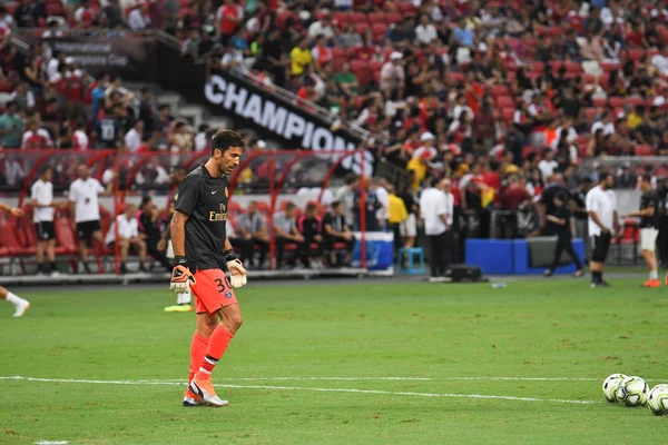 Kallang Singapore 28Jul2018 Gianluigi Buffon Jugador Psg Acción Durante Icc2018 — Foto de Stock