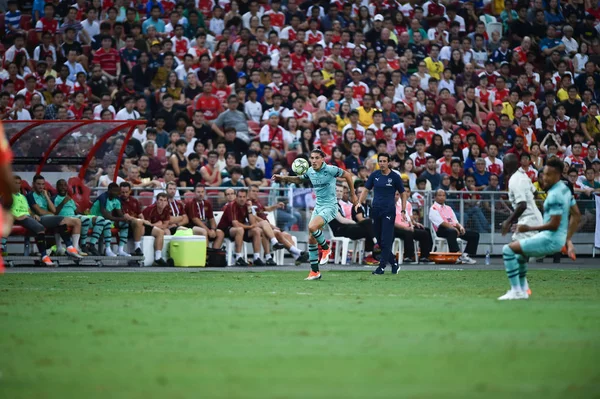 Kallang Singapore 28Jul2018 Hector Bellerin Jugador Arsenal Acción Durante Icc2018 — Foto de Stock