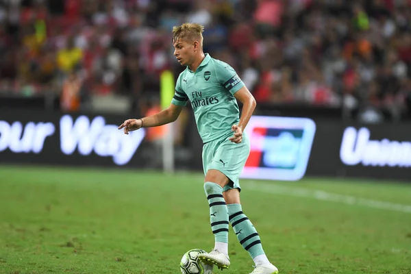 Kallang-Singapur - 28 Temmuz 2018: Emile smith rowe #55 icc2018 paris saint-Alman Ulusal Stadyumu'nda, Singapur karşı arsenal arasında sırasında eylem Arsenal oyuncu
