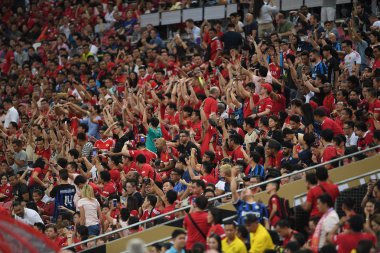 Kallang-Singapur-20jul2019: Manchester biriminin tanımlanamayan hayranları