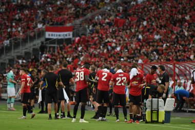 Kallang-Singapur-20jul2019: Manchester United soğutma oyuncusu 