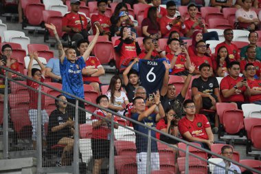 Kallang-Singapur-20jul2019: Manchester biriminin tanımlanamayan hayranları