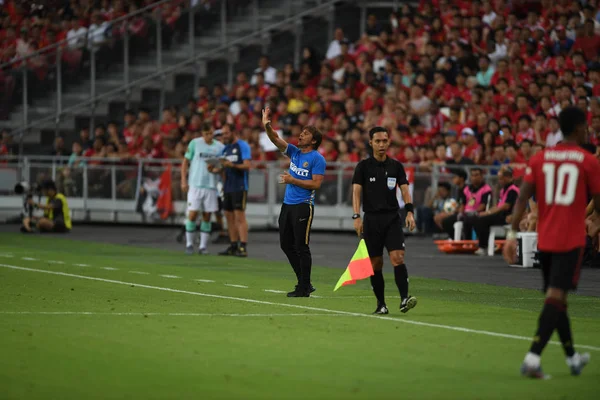 Kallang-singapore-20jul2019:Antonio conte manager of inter milan — Stock Photo, Image