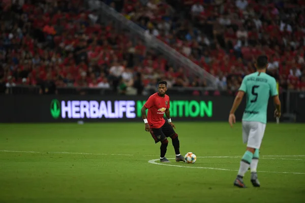 Kallang-Szingapúr-20jul2019: Fred #17 a Manchester United játékosa — Stock Fotó