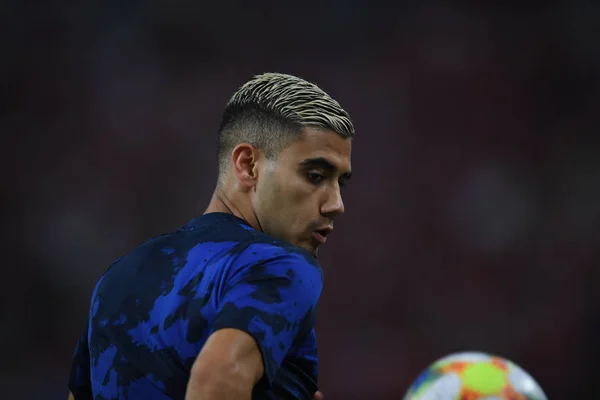 Kallang-Szingapúr-20jul2019: Andreas Pereira #15 játékos a Manche — Stock Fotó