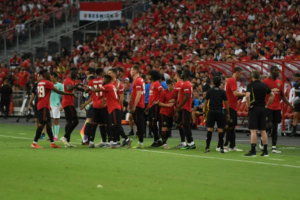 Kallang-singapore-20jul2019: Игрок Манчестера объединил изменения — стоковое фото