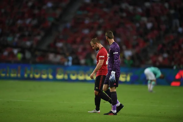 Kallang-Szingapúr-20jul2019: Luke Shaw #23 játékos a Manchester u — Stock Fotó