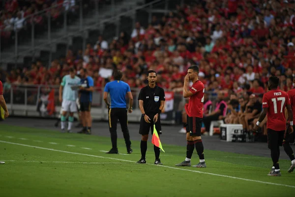 Καλλάνγκ-Σιγκαπούρη-20ιουλίου 2019: βοηθός διαιτητή σε δράση κατά τη διάρκεια της i — Φωτογραφία Αρχείου