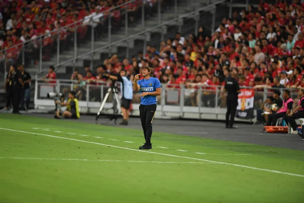 Kallang-Singapur-20jul2019: Antonio Conte Manager z Inter Milán — Stock fotografie