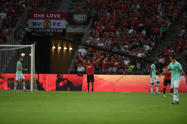 Kallang-Szingapúr-20jul2019: Marcus rashford #10 játékos Manche — Stock Fotó